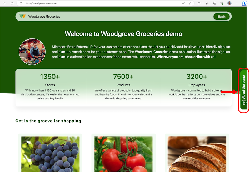 Screenshot of the Select a use case button in the page corner